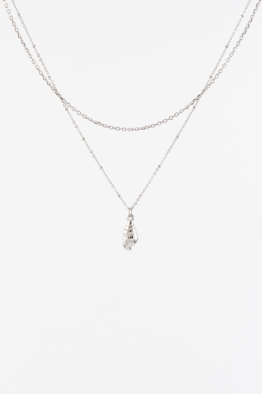 Silver 2 Pack Shell Pendant Necklace