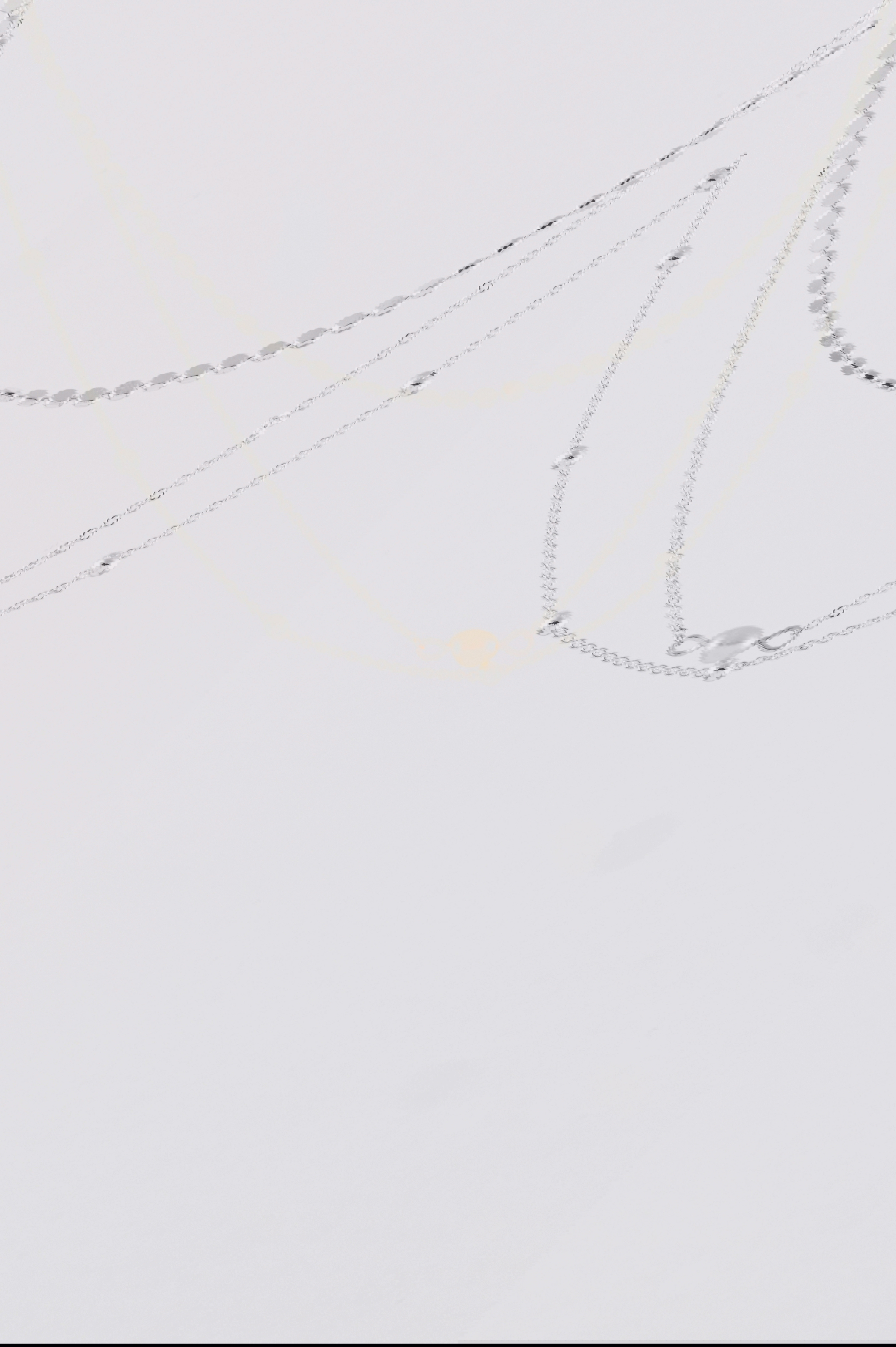 Silver Multi Layered Fine Chain Necklace